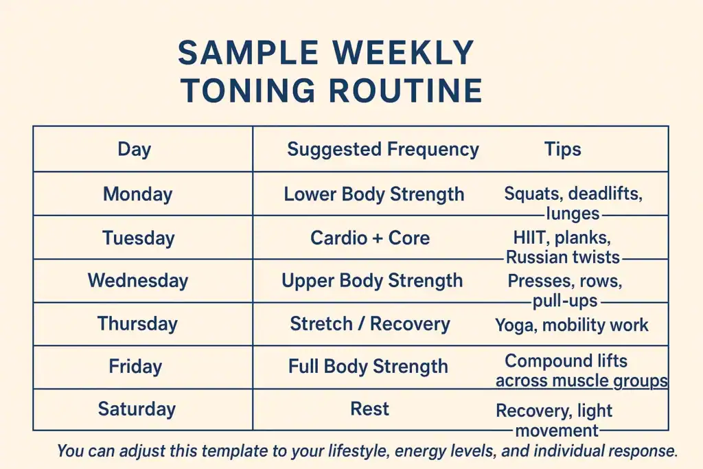 Achieving the Perfect Tone: How Often Should You Exercise for Results? 4 Weekly exercise Derbyshire plan graphic