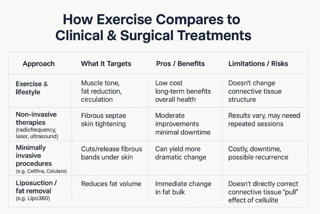 Sculpting Your Bum: Can Toning Exercises Really Reduce Cellulite? 2 How exercise compares to treatments from Lipo 360 Derbyshire