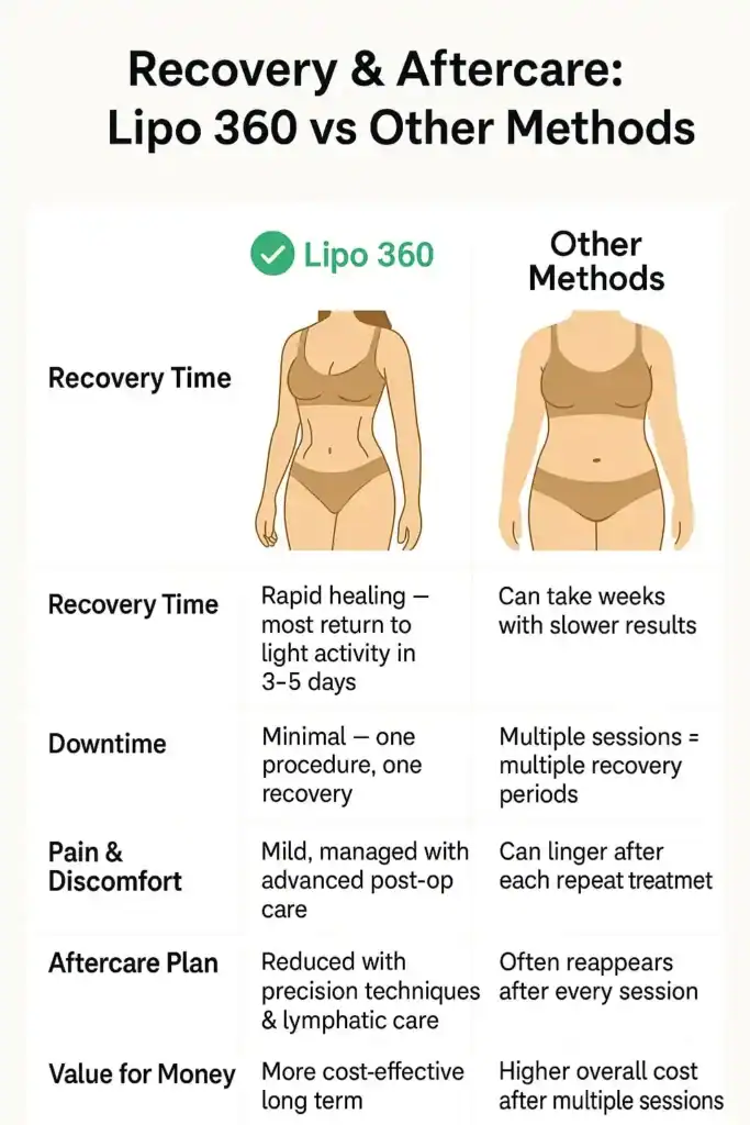 Recovery and Aftercare for Fat-Dissolving Surgery 2 Table to show fat dissolving injection aftercare Derbyshire